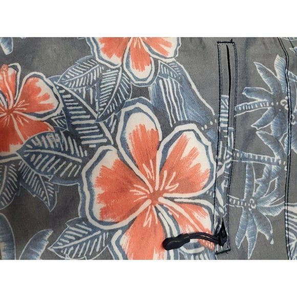 Mens Swim Shorts 48 Boardshorts Big & Tall Tropical Floral Trunks Blue Red - Picture 5 of 9
